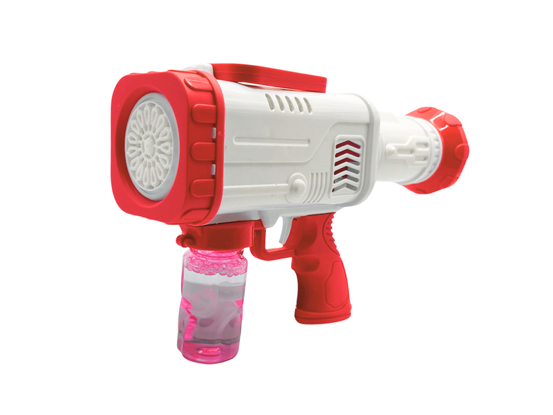 Happy Rocket Boom Electric Bubble Gun - Red