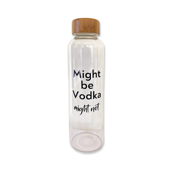 Might be Vodka Novelty Glass Water Bottle w/Bamboo Lid - 500ml - BPA Free