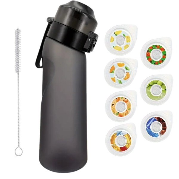 Flavor Infused Aroma Water Bottle with 7 Flavored Pods and cleaning brush
