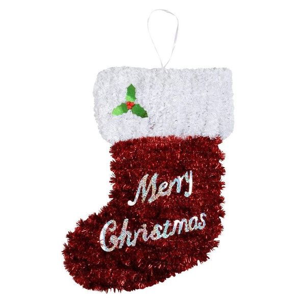Small Tinsel Stocking Festive Christmas Decoration