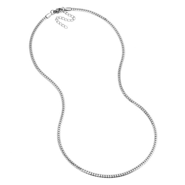Androgyny Stainless Steel Flat Curb Chain Necklace