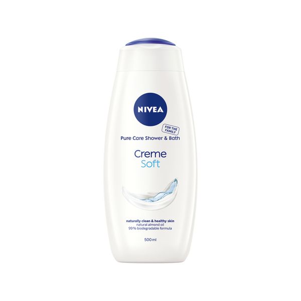 NIVEA Creme Soft Shower Cream Body Wash with Natural Almond Oil, 500ml