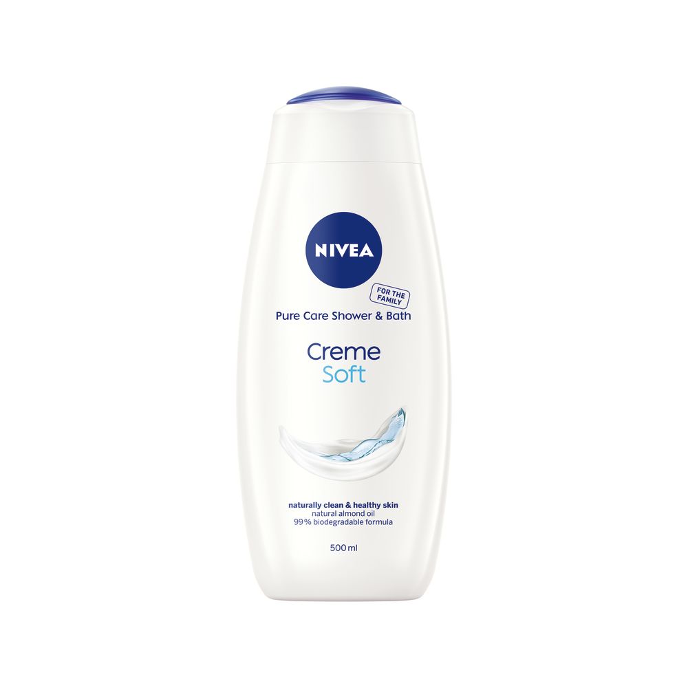 NIVEA Creme Soft Shower Cream Body Wash with Natural Almond Oil, 500ml