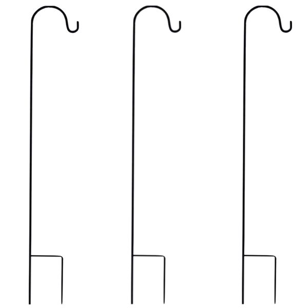 Camping 3 Shepherd Hook Stake Pole For Lantern Suspension (80x0.8x15cm)
