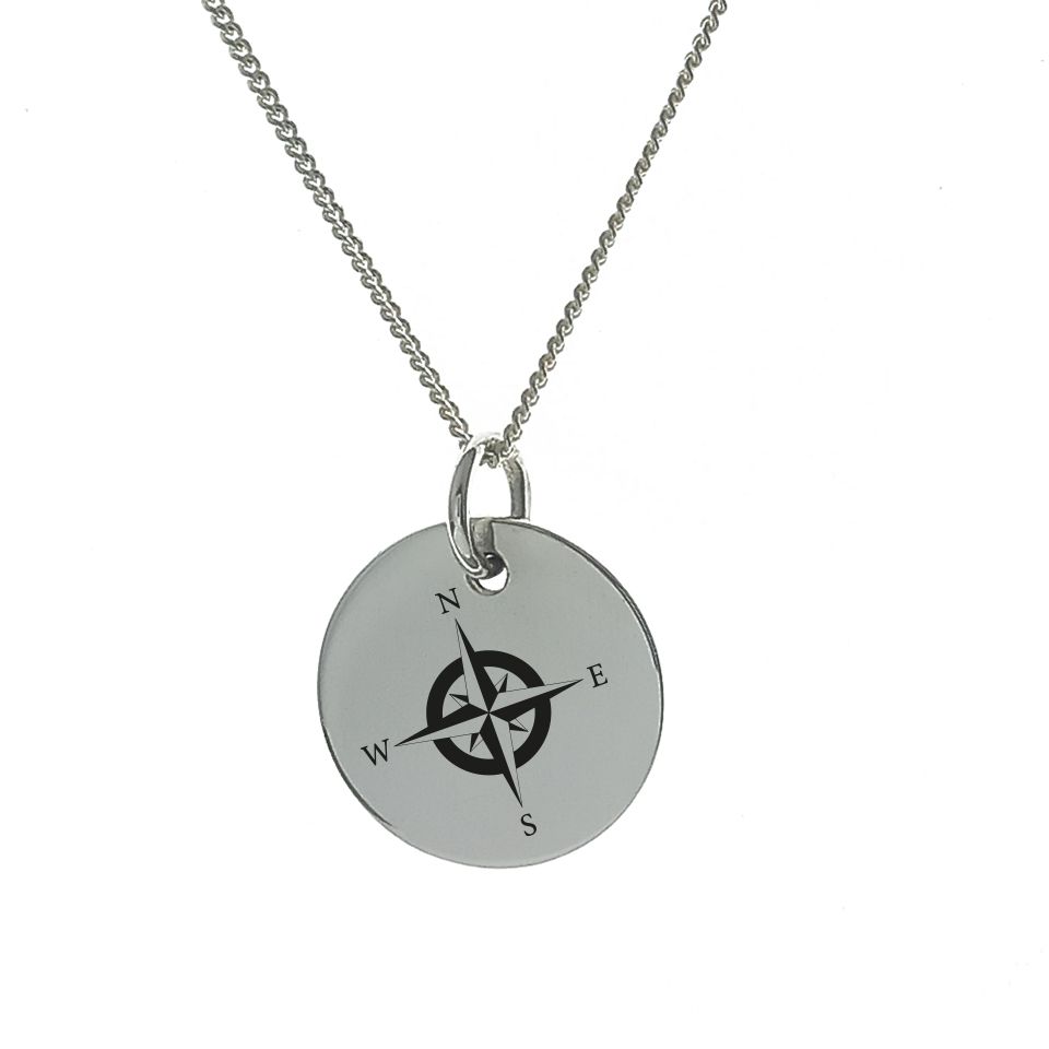 Compass Necklace with 'Find your true North' Engraved on Reverse | Shop ...