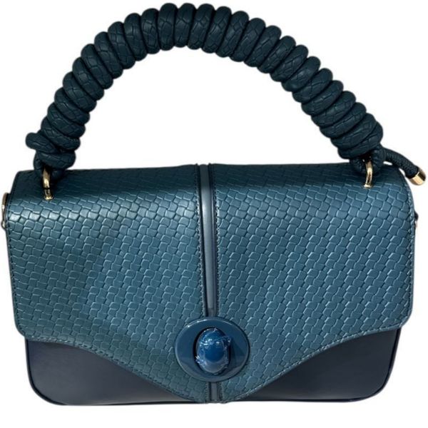 Elegant Everyday Structured Top-Handle Crossbody Handbag-Classic Chic- Blue