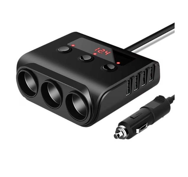Multi-socket Car Power Adapter 100W with 3x Car Sockets