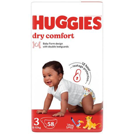Huggies Dry Comfort Size 3 Disposable Nappies 30 Pack