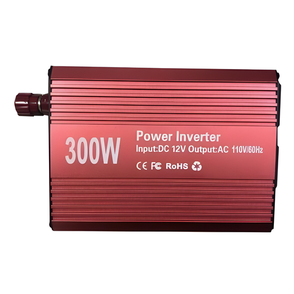 12V 300W Red Power Inverter - Compact &amp; Efficient