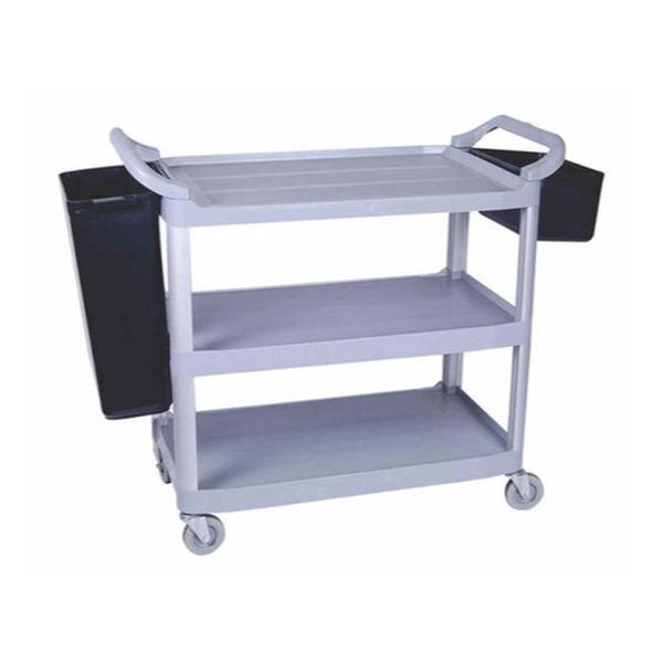 Heavy duty plastic tea trolley - 3 tier
