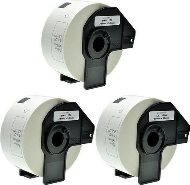 Compatible Brother DK 11208 Large Address Labels (38mm x 90mm) - Set of 3