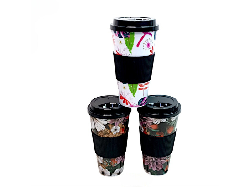 Set of Three 400ML Eco-Friendly Bamboo Coffee Cups
