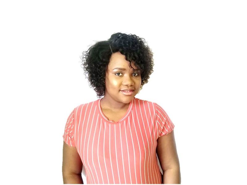 Dry Perm Curl 100% Brazilian Hair Wig 8inch