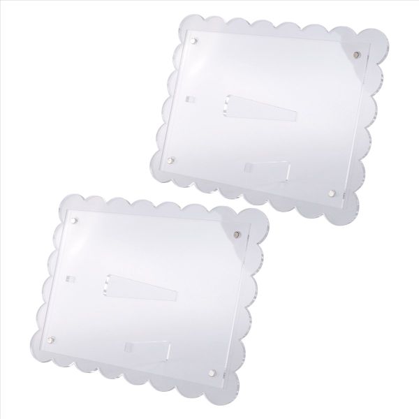 2 Pack of Acrylic Scalloped Picture Frame Clear Picture Frame