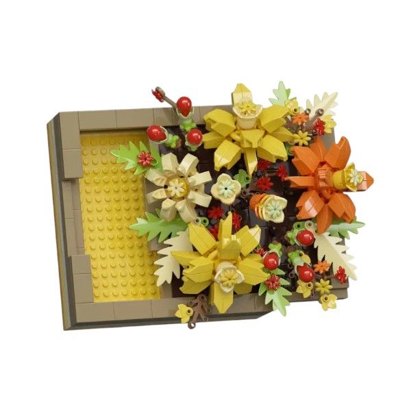 536 Piece - Flower Bouquet Building Block Set - Yellow