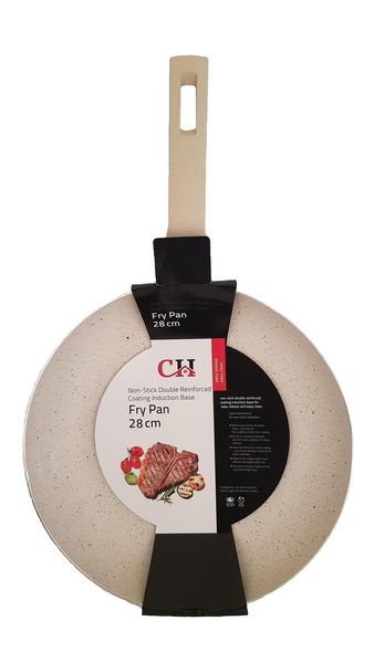 Continental Homeware 28cm Cream Non-Stick Frypan (Marble Design)
