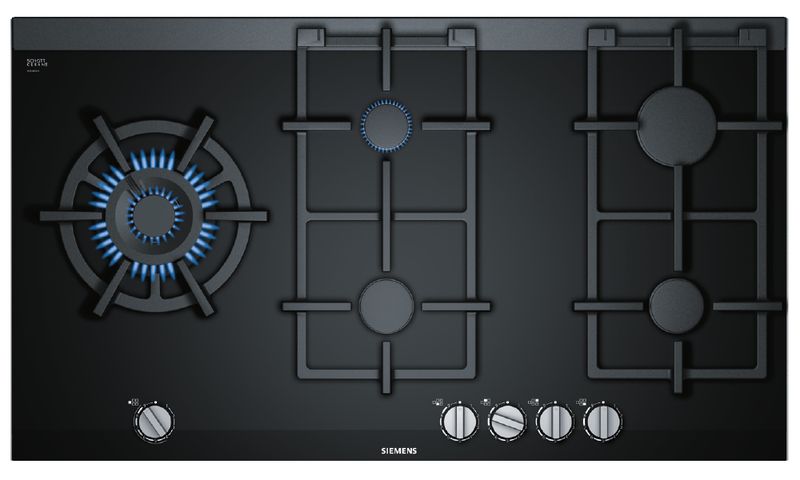 Siemens - 90cm Gas Hob with StepFlame Technology - IQ700 - Black
