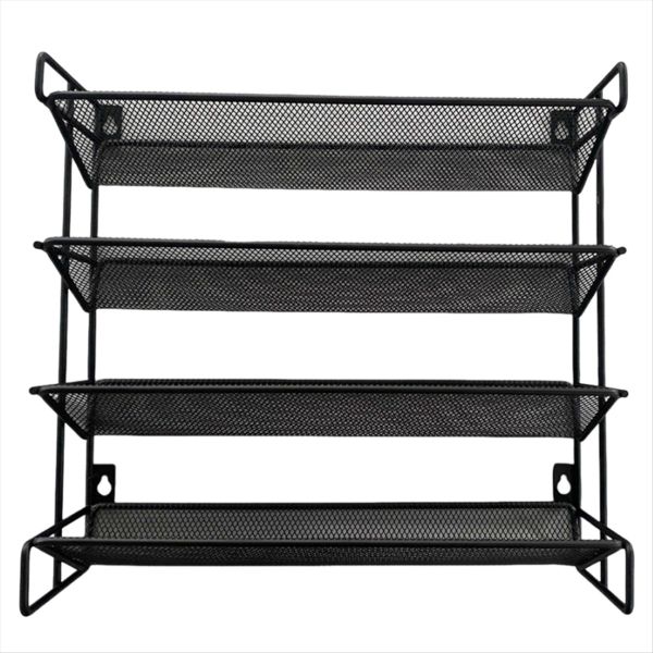 4 Tier Spice Rack Organizer Space-Saving Metal Spice Jar Organizer Seasonin
