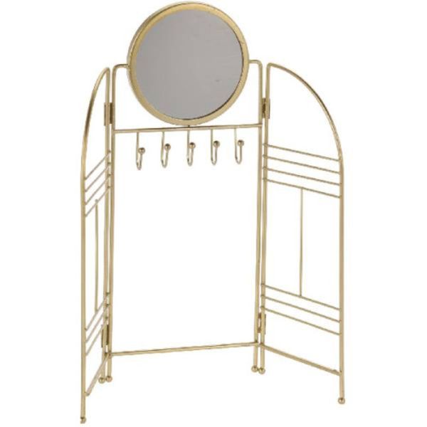 Jewellery Holder/ Stand With Mirror, Gold