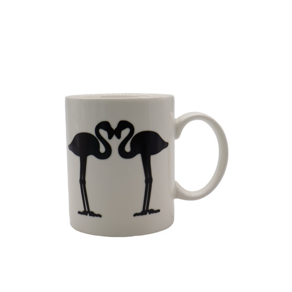 Color Changing Ceramic mug Heat Sensitive "Black Flamingo To Pink Flamingo