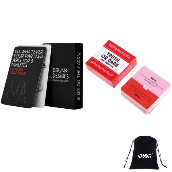 OMG Couples Game Night Duo: Mini Truth or Dare &amp; Drunk Desires Card Games
