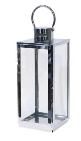 Decorative Glass Lantern for Candles - Silver
