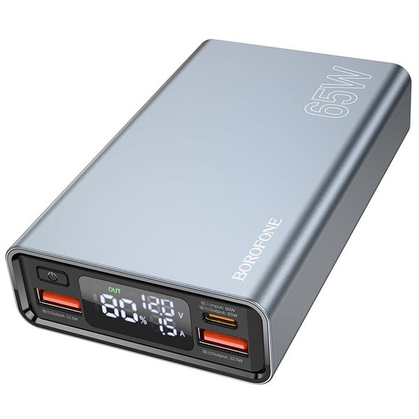 METAL POWERBANK 15000mAH 65W 1.5HOURS FULLY CHARGE BOROFONE BJ40.