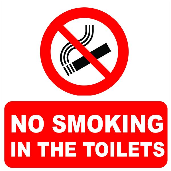 No Smoking in the Toilets 19x19cm Sign - 2 Pack