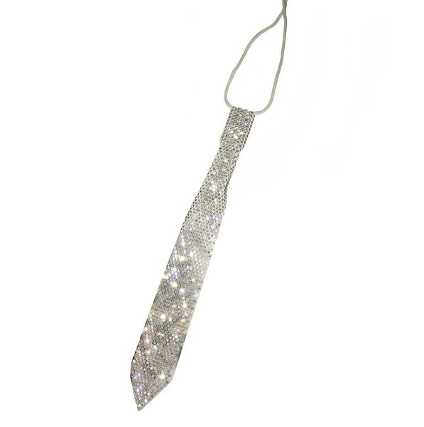 Shiny Rhinestone Necktie Women Adjustable Neck Tie Fashion Luxury Crystal