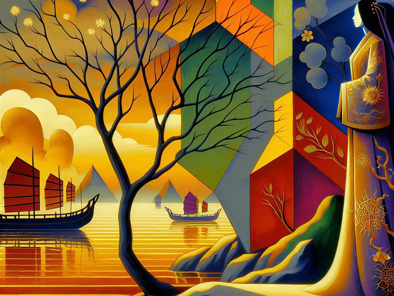 Modern Canvas Wall Art Home Decor - Royal Sunset