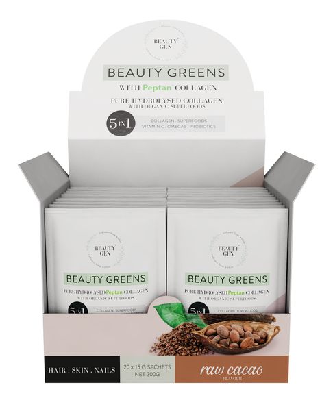 Beauty Gen Greens Raw Cacao 20 X 15g