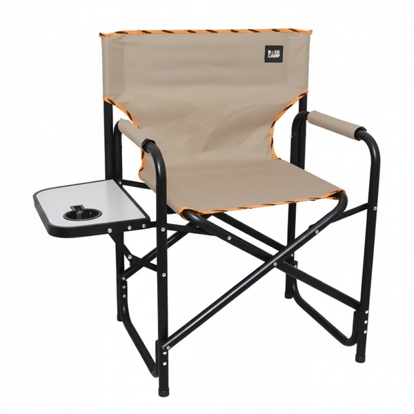 Basecamp Heavy-Duty Camping Chair with Flip-Down Side Table