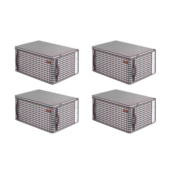 4 Pack Foldable Storage Organizer Bag for Comforters, Blankets, &amp; Clothes