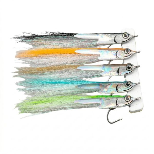 5-Pack Surf Candy Saltwater &amp; Freshwater Fishing Flies - 4 Hook