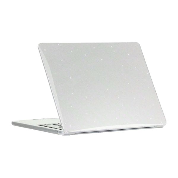Transparent Glitter Protective Hard Shell Case For MacBook Air 15 M3-Silver
