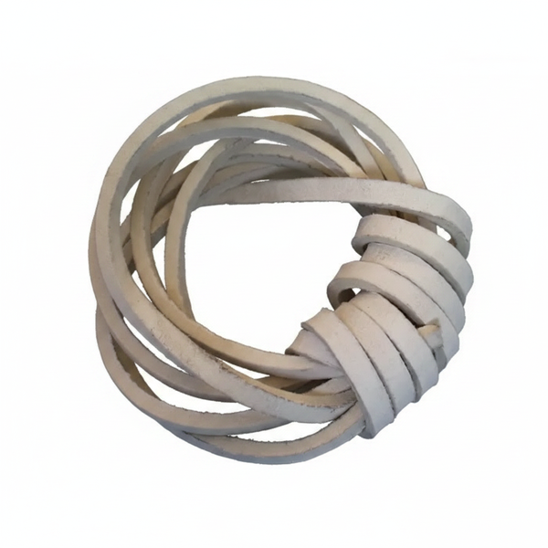 Cb Washers 1.8m Leather Strap - White Cowhide for Crafts &amp; DIY