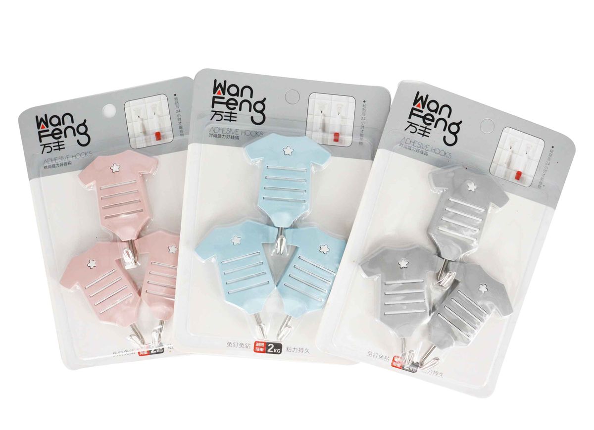 9 Piece Cute Creative Self Adhesive Clothes Hooks Wall Decorative