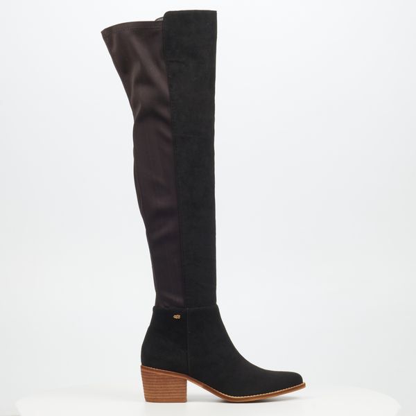 Miss Black Women Black Pointed Toe Rubber Sole Boots