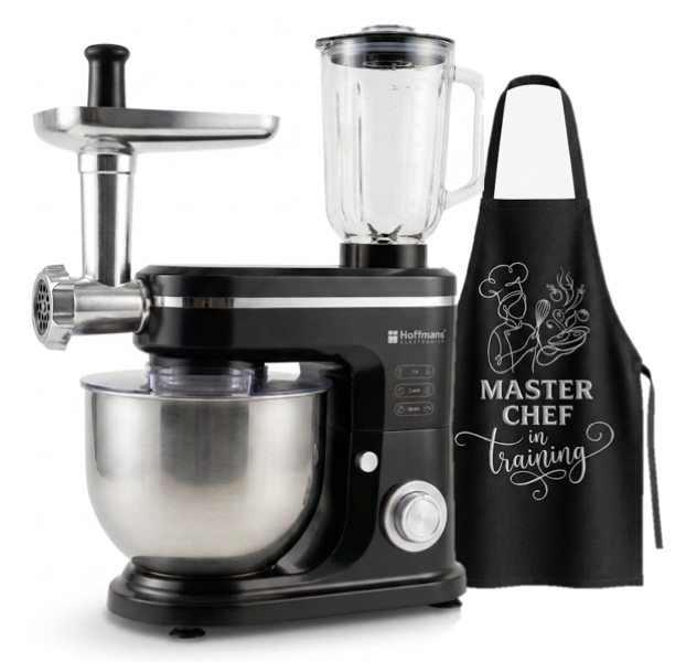Hoffmans 3-in-1 Stand Mixer, 1600W, 8L + 2L Capacity with Master Chef Apron