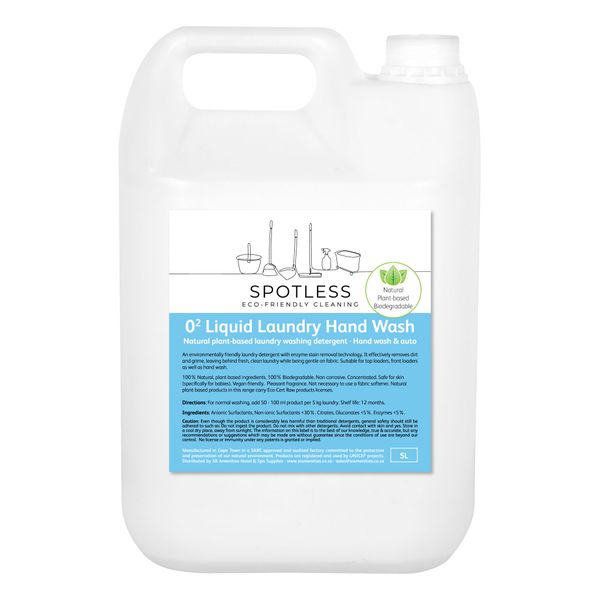 Spotless Eco-Friendly Natural O2 Liquid Laundry Hand Wash - 5 L