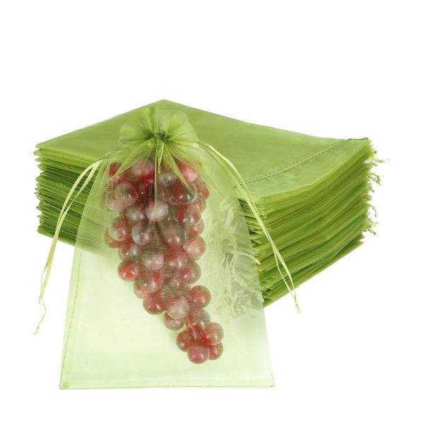 XRK 100 Pcs Fruit Protection Netted Bags 8x12in Mesh Covers for Trees