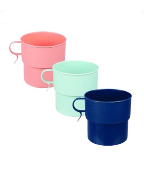 Assorted Colors 300ml Mugs - Set of 8