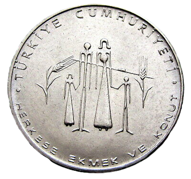 Turkey 2½ lira, 1977 Fao Bread And Shelter For All