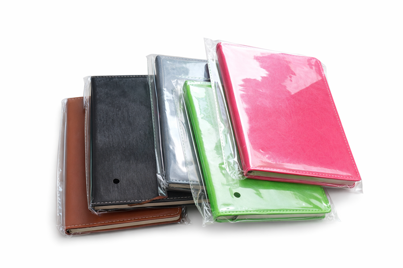 PU Leather A5 Notebook - Assorted Colours-100 Pages -5 x Notebooks