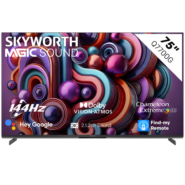 Skyworth 75" Q7700G 144Hz 4K QLED Smart Google Gaming TV