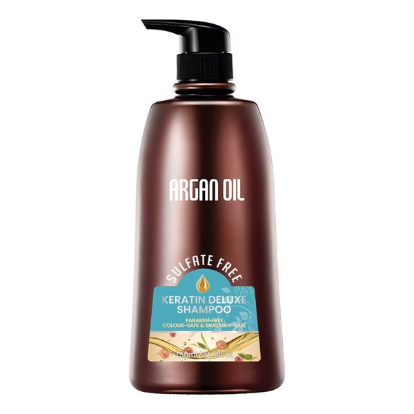 Argan Oil Keratin Deluxe Shampoo 750ml - Sulfate Free - Brazilian Safe