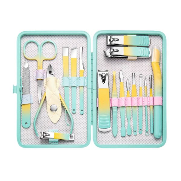 18 Piece Gradient Color Nail Repair Kit, Stainless Steel Foot Repair Tool
