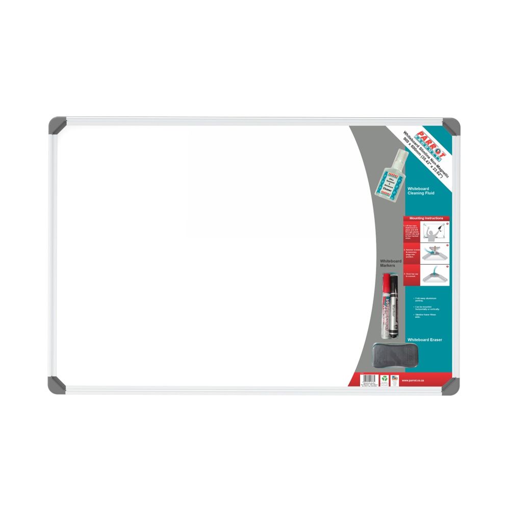 Parrot Products Slimline Non-Magnetic Whiteboard - 900x600mm - Retail ...