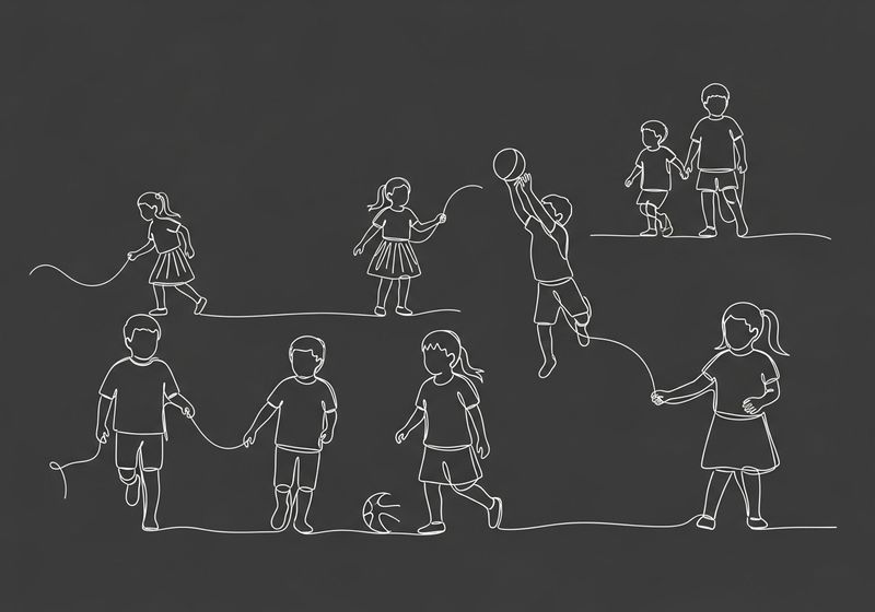 Canvas modern wallart panels home deco art on wall - Kids Playing Line Art