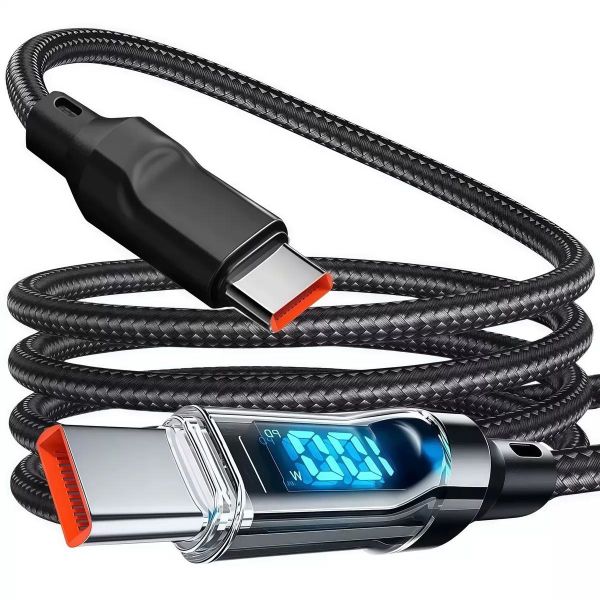 100W USB-C to USB-C Fast Charging Cable, C to C Charger Cord - Black